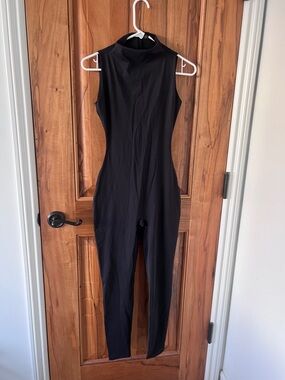 SKIMS Sleeveless Black Mock Neck Jumpsuit